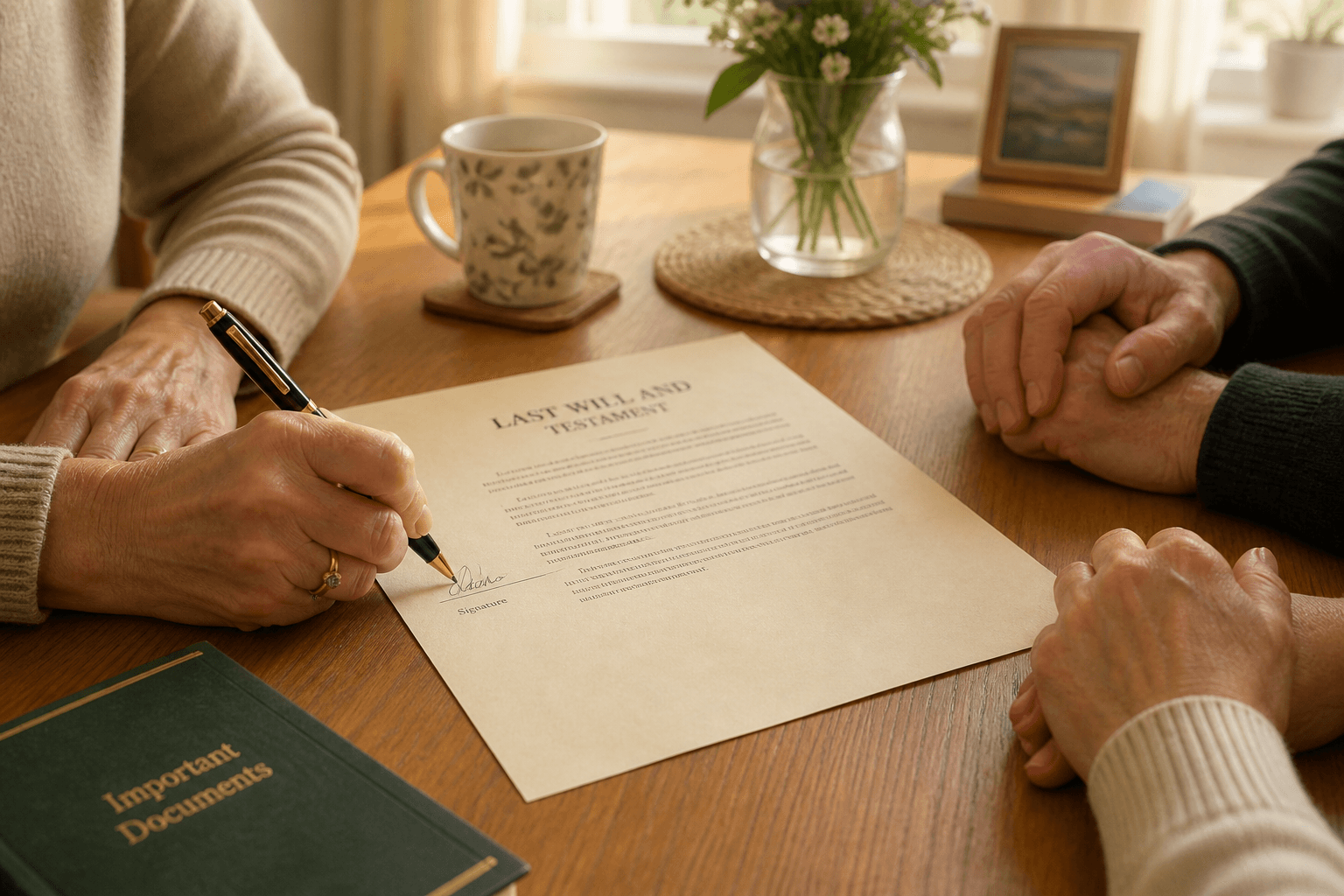 Signing a will at home with witnesses present